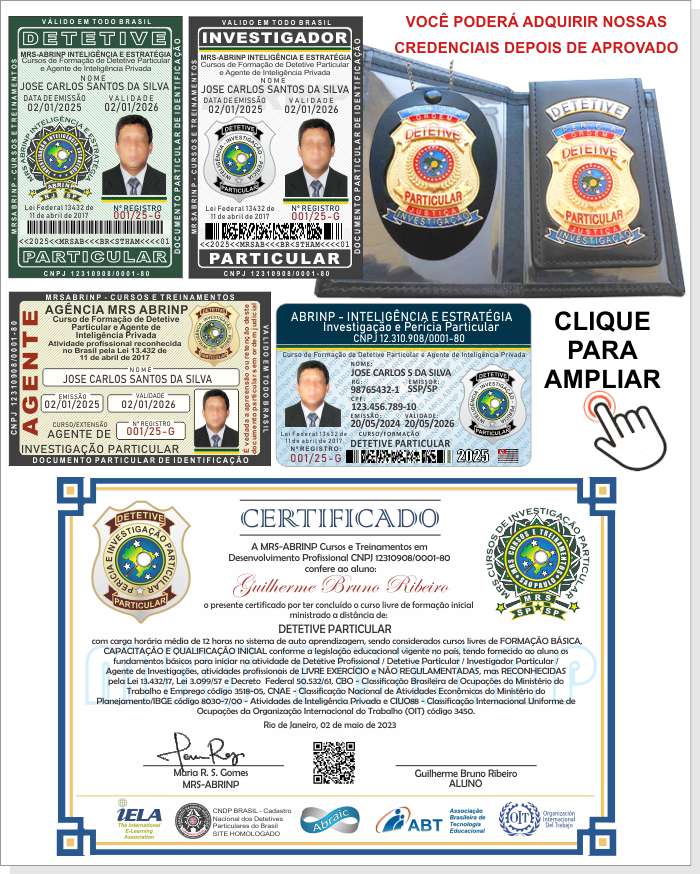 carteira curso de detetive particular